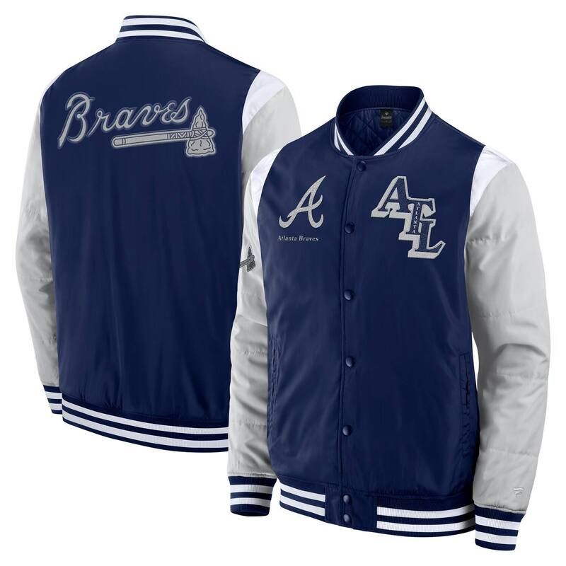 ファナティクス メンズ アウター ジャケット・ブルゾン Mens Fanatics Navy Atlanta Braves Elements Elite FullSnap Jacket Brv Nav