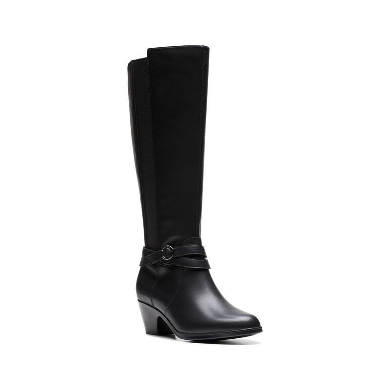 クラークス レディース シューズ ブーツ・レインブーツ レザー ClarksR Emily2 Dream Womens Leather KneeHigh Dress Boots Black ブラック