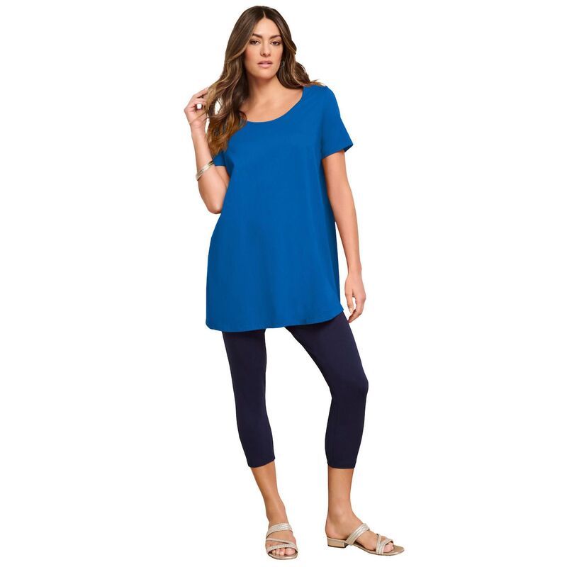 ロアマンズ レディース トップス Tシャツ プラスサイズ コットン Roamans Womens Plusize Cotton Ultimate Scoopneck Swing Tunic Vivid 9,605円