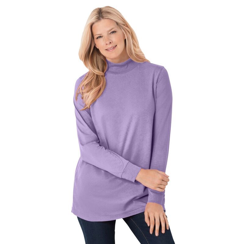 ウーマン ウィズイン レディース トップス Tシャツ モックネック プラスサイズ 長袖 Woman Within Plusize Perfect LongSleeve Mockneck Tee Sof 7,205円