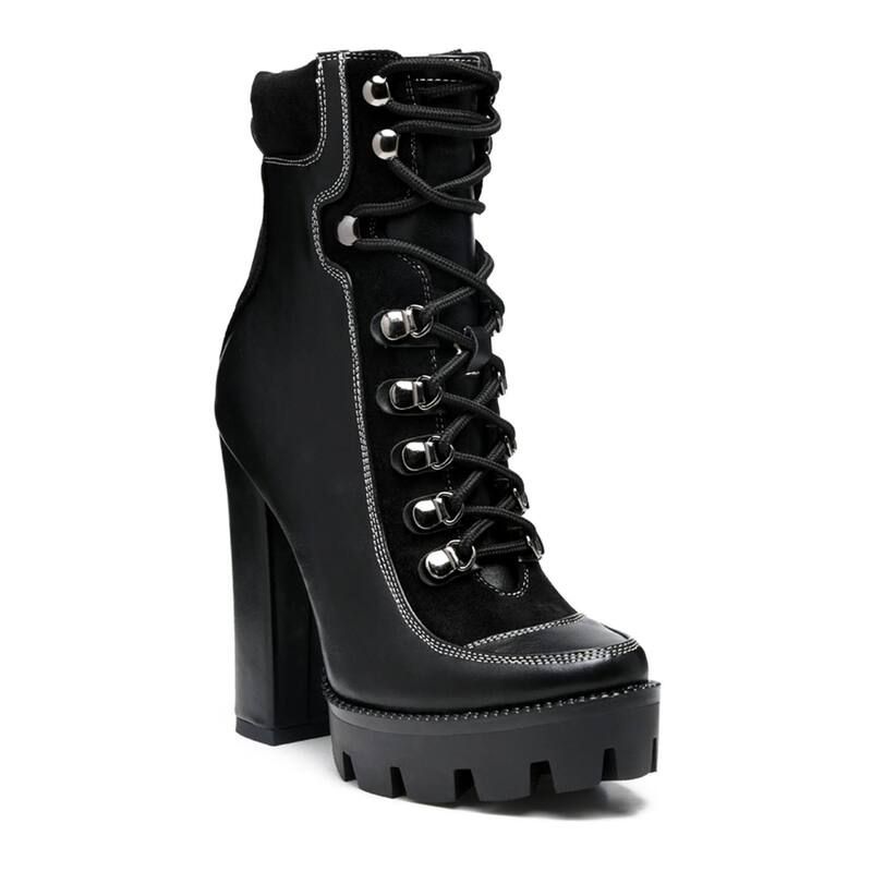 ロンドンラグ レディース シューズ ブーツ・レインブーツ アンクル ヒール London Rag Yeti Womens Block Heel Ankle Boots Black ブラック