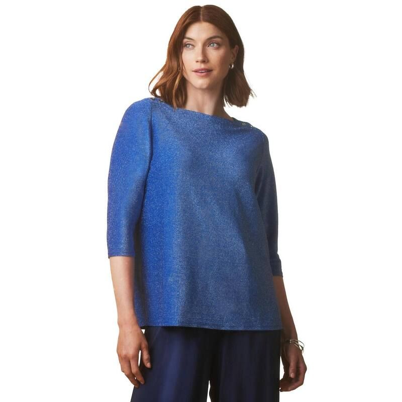 ジェシカロンドン レディース トップス Tシャツ プラスサイズ Jessica London Womens Plusize Shimmer Tee Sapphire Shimmer サファイア 9,216円