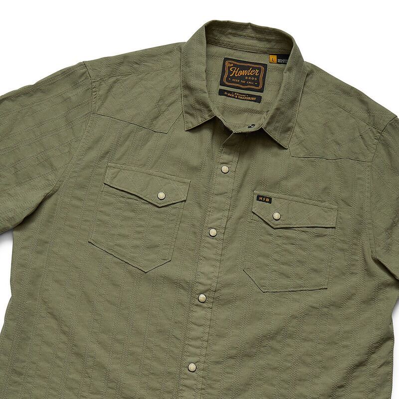 ハウラーブラザーズ メンズ トップス シャツ Howler Brothers H Bar B Snapshirt Mens Eyelet StripeCadet ストライプ