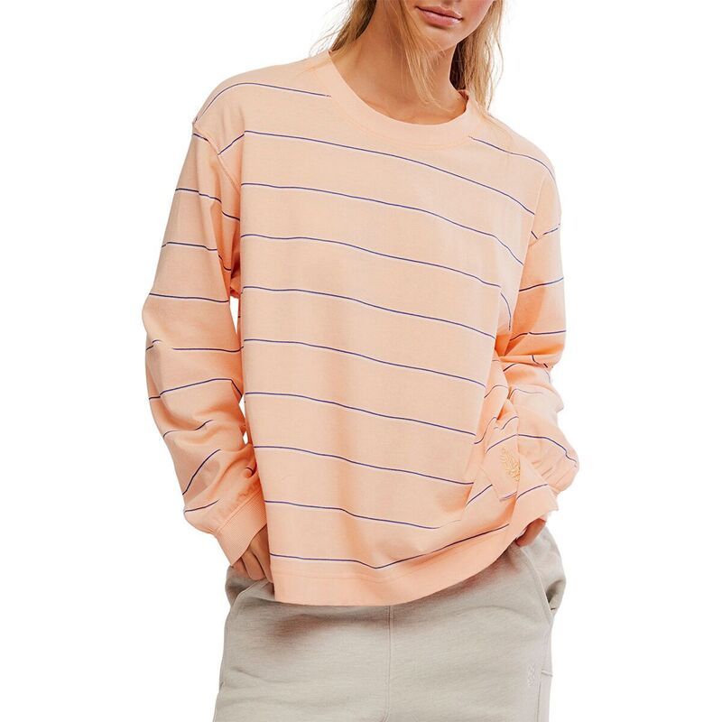 フリーピープル レディース トップス Tシャツ プリント FP Movement Printed Hustle Layer Top Womens Awning Stripeach ピーチ