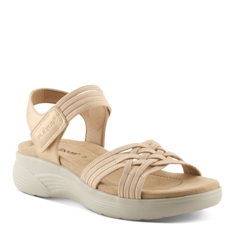 フレクサス レディース シューズ サンダル Flexus by Spring Step Delosa Womens Cushioned Strappy Sandals Beige ベージュ
