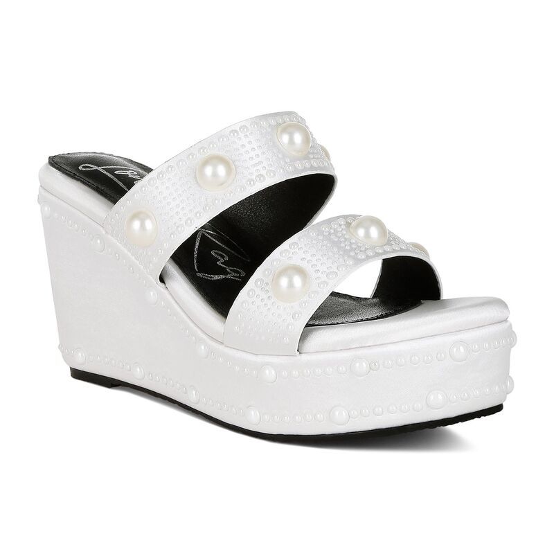 ロンドンラグ レディース シューズ サンダル London Rag Django Womens Pearl Embellished Wedge Sandals White ホワイト 14,336円