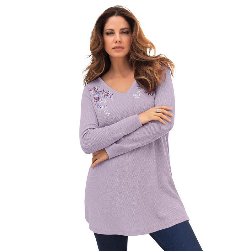 ロアマ�
2000
��ズ レディース トップス Tシャツ プラスサイズ ニット Roamans Womens Plusize Knithermal Henley Top Long Sleeve Vintage La