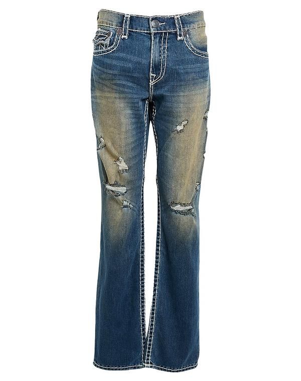 トゥルーレリジョン メンズ ボトムス デニムパンツ TRUE RELIGION ストレートレッグ Blue ブルー