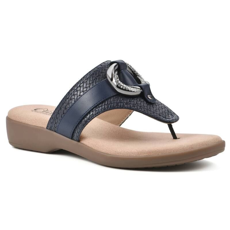クリフバイホワイトマウンテン レディース シューズ サンダル Cliffs by White Mountain Benedict Womens Thong Sandals Navy Woven ネイビ 12,195円