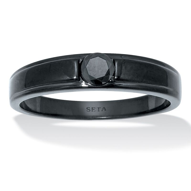 パームビーチジュエリー レディース アクセサリー リング PalmBeach Jewelry 25 TCW Mens Round Black Cubic Zirconia Ring Black ブラッ