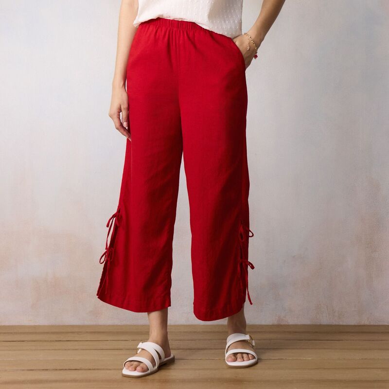 LC Lauren Conrad レディース ボトムス カジュアルパンツ ワイドレッグ プチ Petite LC Lauren Conrad Side Tie Wide Leg PullOn Pant