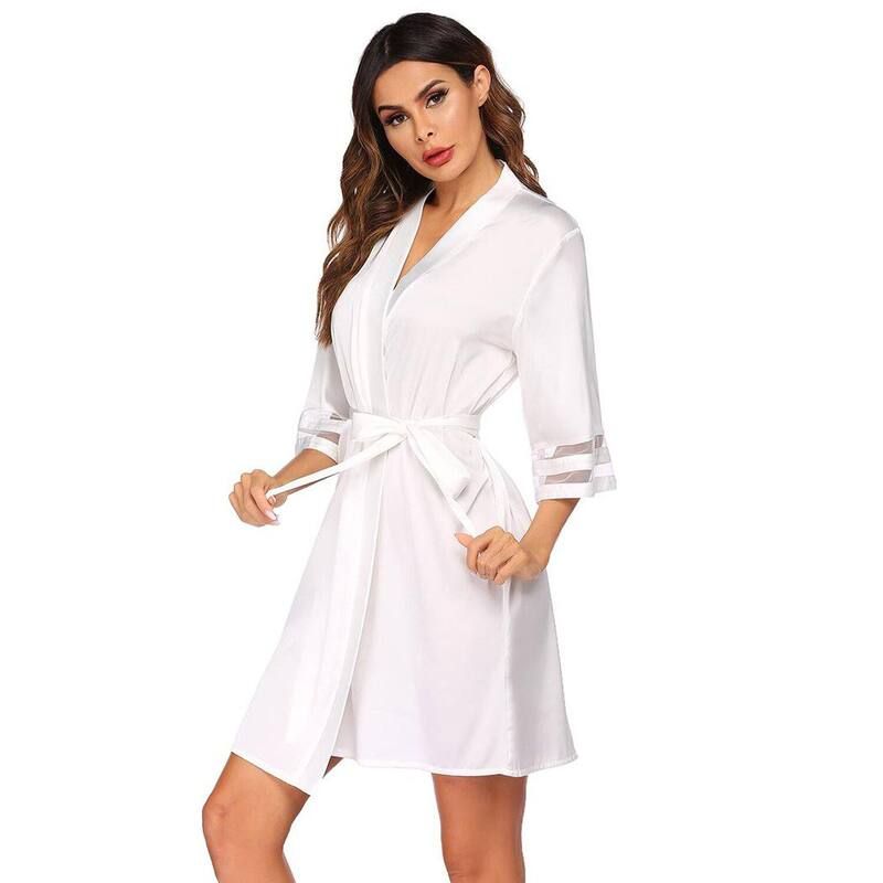 エコアー レディース アンダーウェア ナイトウェア サテン シルク Ekouaer Womensatin Robe Silkimono Bathrobe Bridesmaid Wedding Brid 9,475円