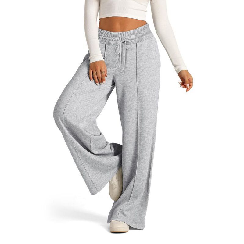 イエスファッション レディース ボトムス カジュアルパンツ ワイドレッグ ストレートラックパンツ スウェットパンツ Yesfashion Oversized Wide Leg Sweatpants D