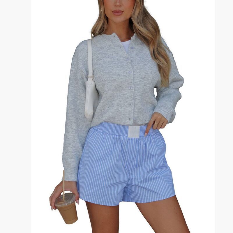 ジョイジョイ レディース アウター ニット・セーター カーディガン ダウン ジャケット JoyJoy Womens Fall Short Knit Cardigan SlimFit ButtonDow
