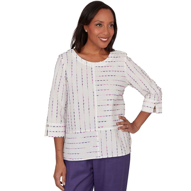 アルフレッド ダナー レディース トップス シャツ Womens Alfredunner Grand Bazaar Textured Rainbow Stripe Top Cream クリーム