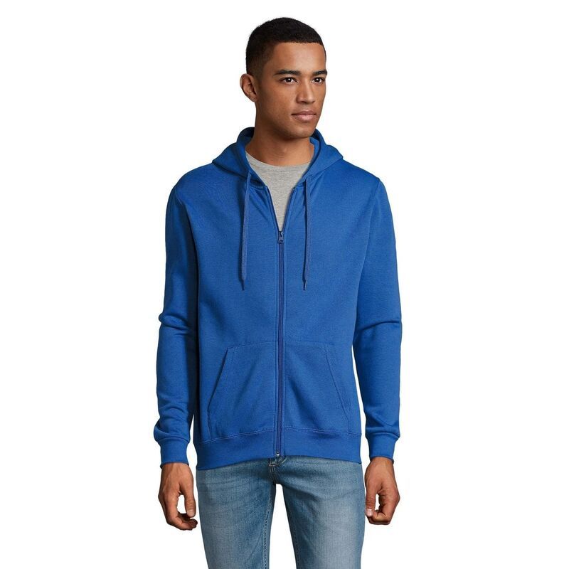 ソルズ レディース アウター ニット・セーター パーカー SOLS Menstone Zip Uplain Hoodie Royal Blue ブルー
