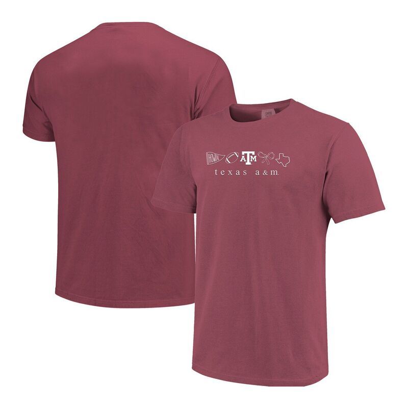 イメージワン レディース トップス Tシャツ Image One Womens Maroon Texas AM Aggies Comfort Colors TShirtam Red レッド