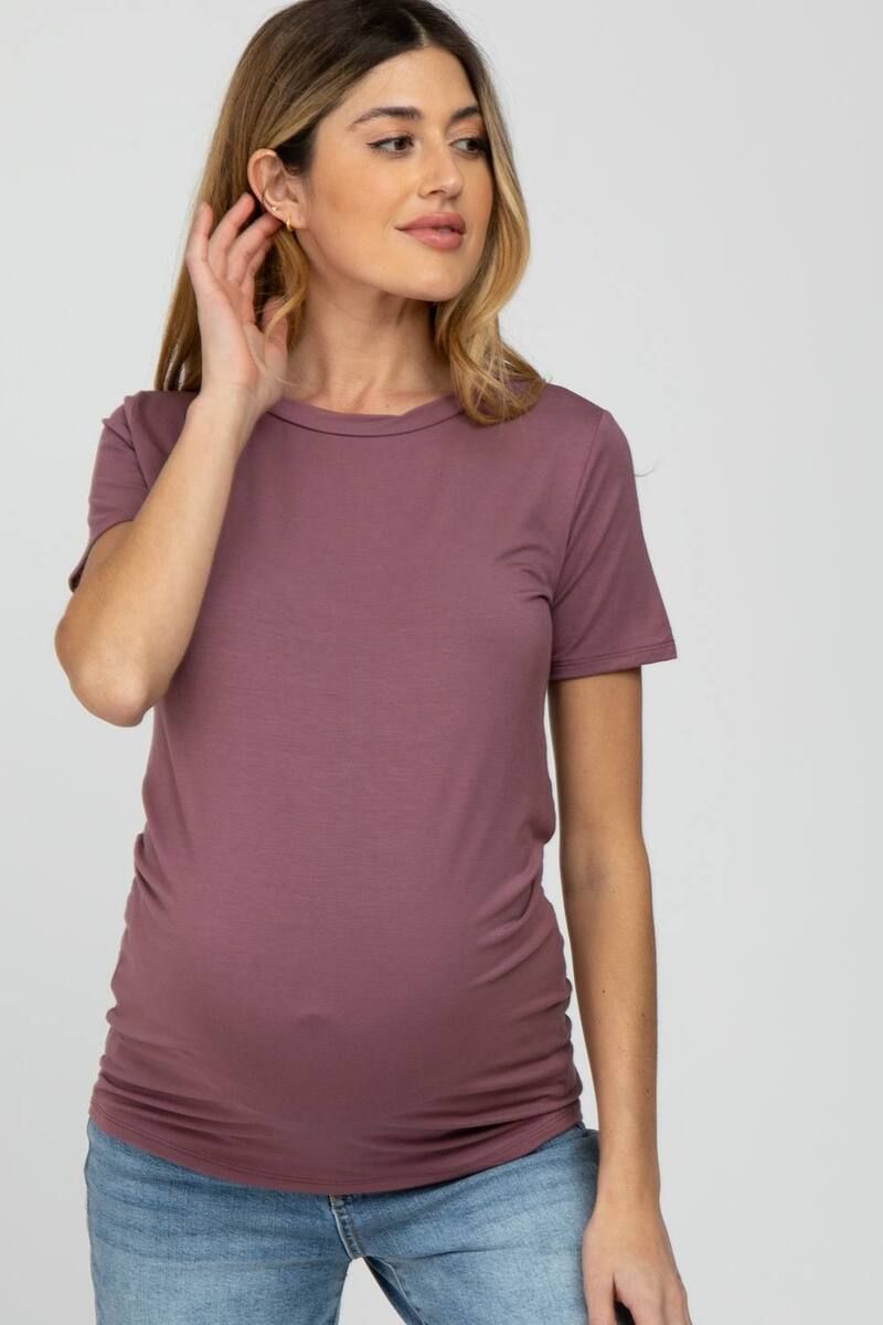 ピンクブラッシュ レディース トップス Tシャツ マタニティ PinkBlush Maternity Basic Short Sleeve Top Mauve