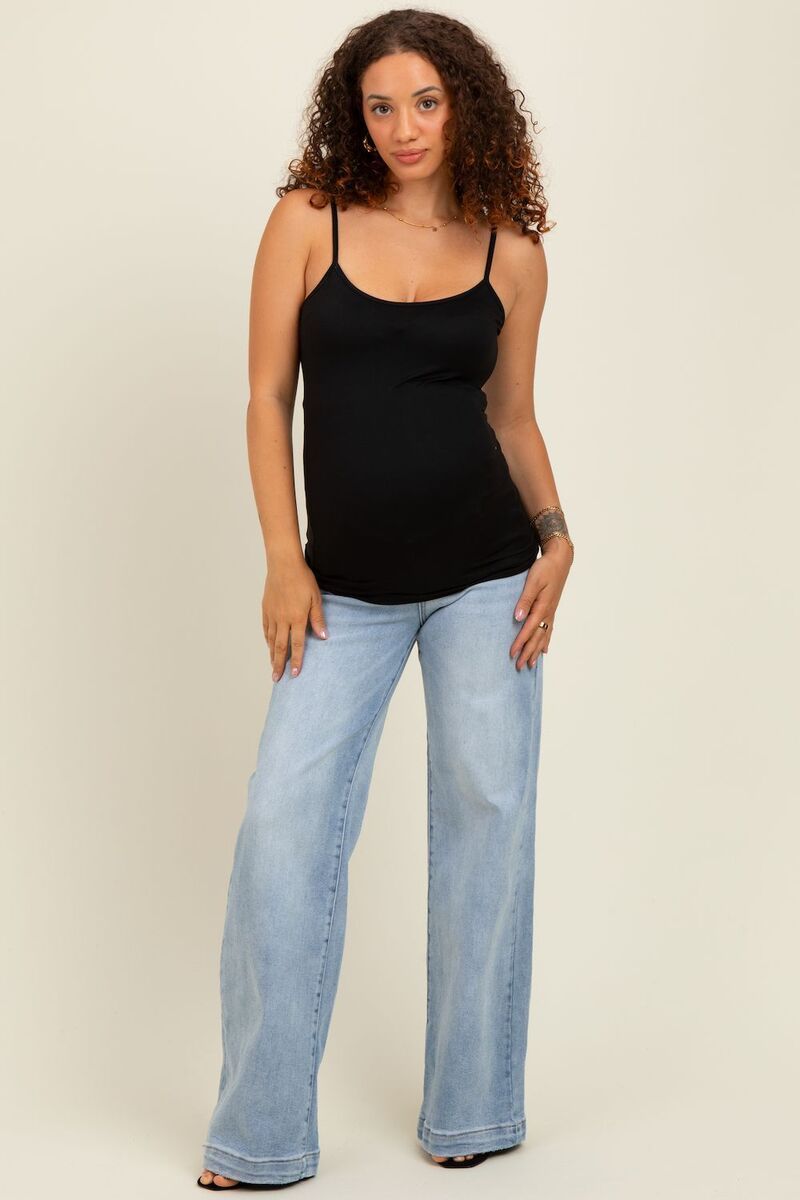 ピンクブラッシュ レディース ボトムス デニムパンツ ワイドレッグ ヴィンテージ マタニティ ジーンズ PinkBlush Maternity Blue Vintage Wash Wide Leg M