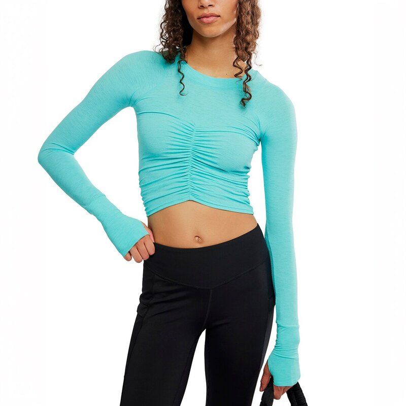 フリーピープル レディース トップス Tシャツ ギャザー 長袖 FP Movementempo Ruched LongSleeve Shirt Womens Glowave 14,414円