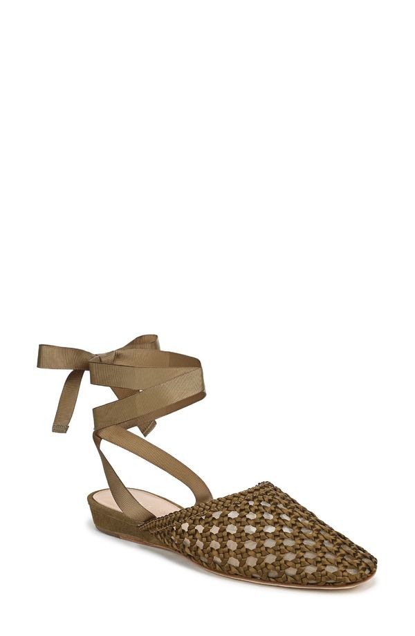 ヴェロニカ ベアード レディース シューズ パンプス アンクル Veronica Beard Maliankle Tie Ballet Flat Women FENNEL GREEN グリーン
