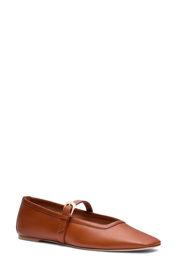 スチュアート ワイツマン レディース シューズ パンプス レザー Stuart Weitzman Sai Leather Mary Jane Flat Women BOHO TAN タン