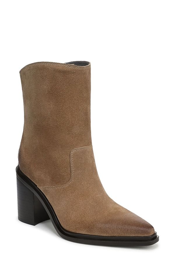 フランコサルト レディース シューズ ブーツ・レインブーツ ヒール Franco Sarto Laken Block Heel Bootie Women BROWN LEATHER ブラウン