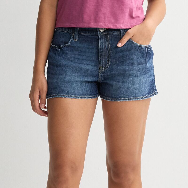 エスオー レディース ボトムス ハーフパンツ・ショーツ ミニ ショートパンツ Juniors SO Mid Rise Feminine Shorts Dark Indigo インディゴ
