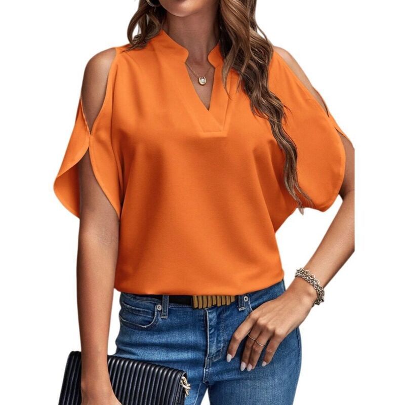 イエスファッション レディース トップス シャツ Vネック ブラウス Yesfashion Womens Cold Shoulder Short Sleeve V Neck Casualoose So 10,514円