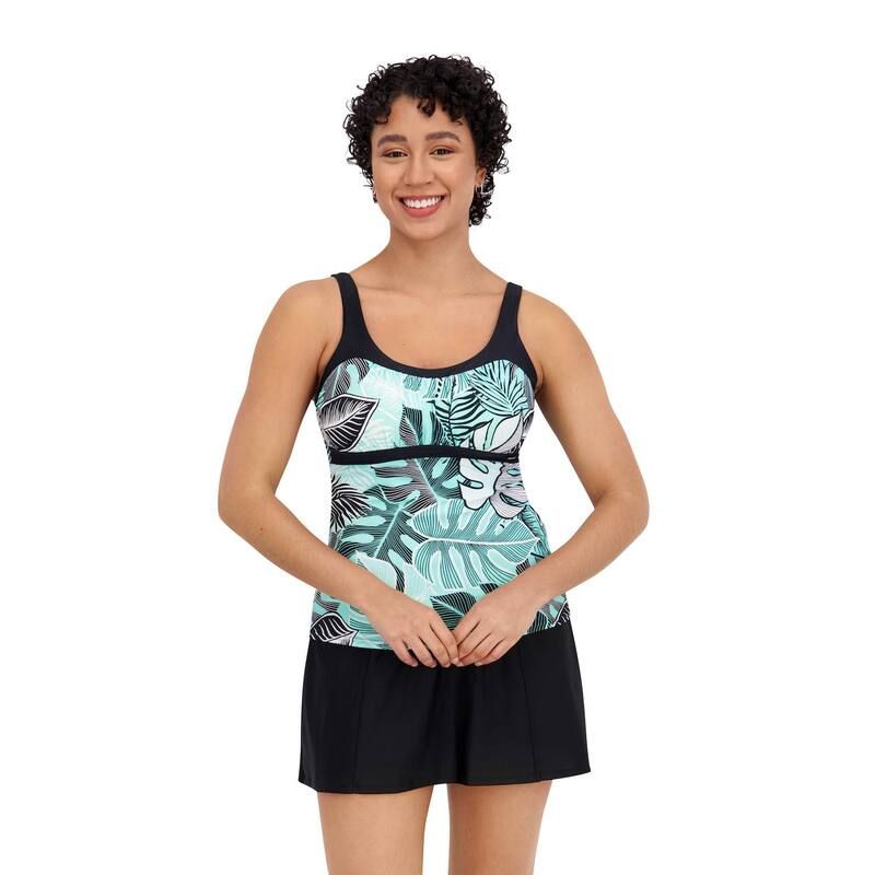 ゼロエクスポージャー レディース 水着 トップのみ Womens ZeroXposur UPF 30 Hopscotch Peasantankini Green グリーン