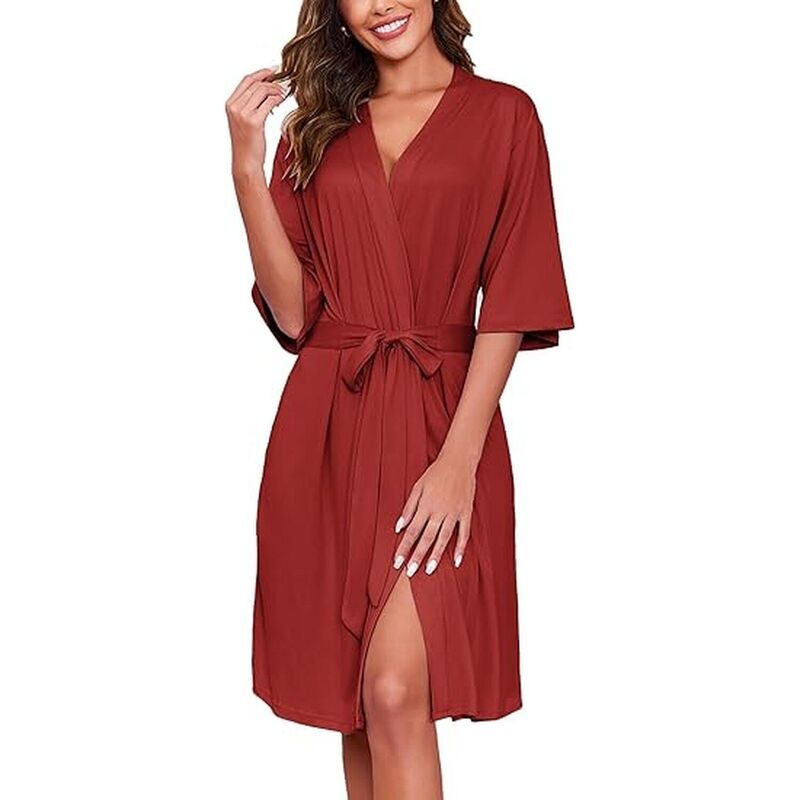 エコアー レディース アンダーウェア ナイトウェア ニット Ekouaer Short Robes for Women Lightweight Kimono Robes Knit Bathrobe S