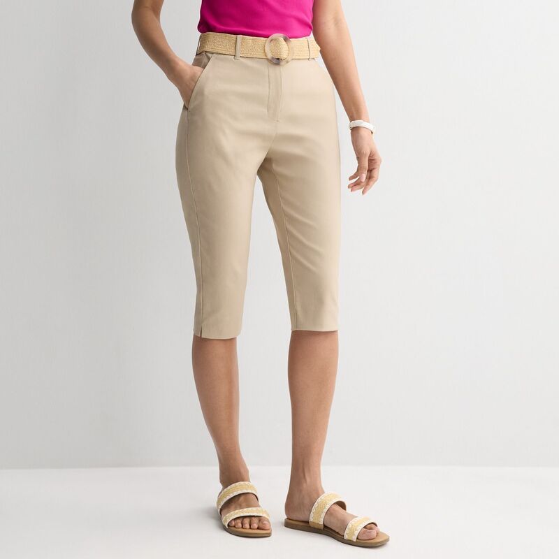 ナインウェスト レディース ボトムス カジュアルパンツ キャップ Womens Nine West HighRise Slim Capri Pants Australian Wood