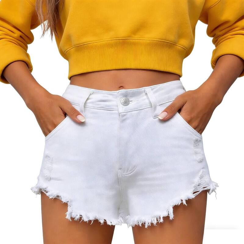 クリアフラワー レディース ボトムス ハーフパンツ・ショーツ ショートパンツ デニム ClearFlower Womens High Waisted Raw Hem Denim Shorts Fray 10,110円