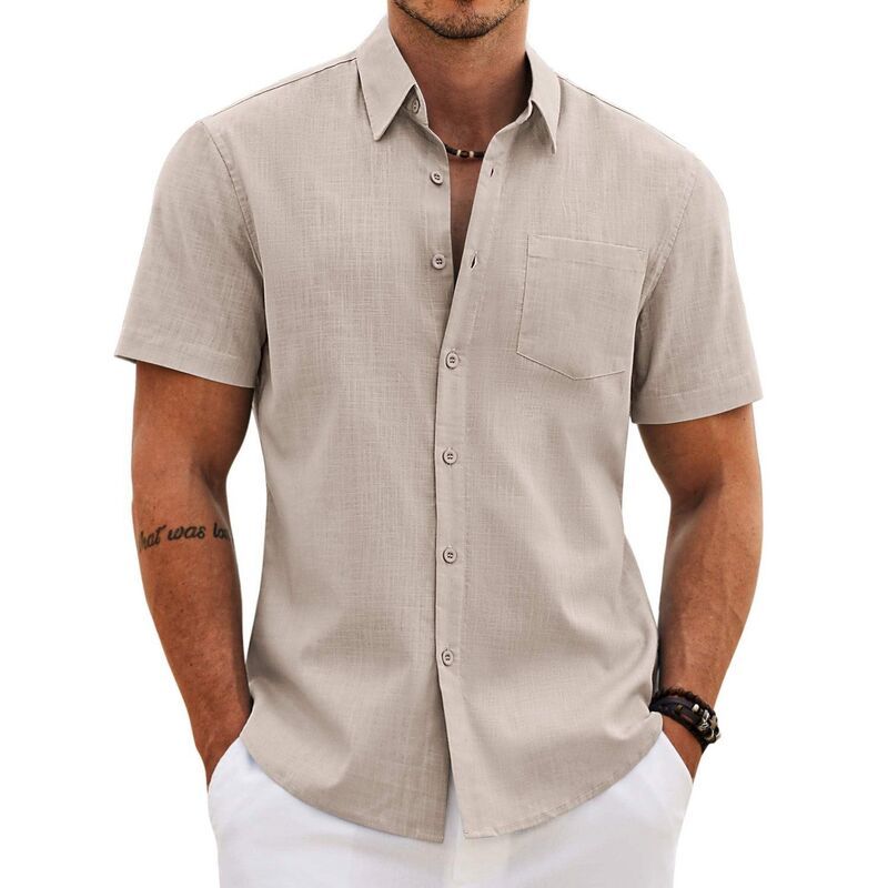 クーファンディ メンズ トップス Tシャツ コットン COOFANDY Mens Button up Shirts Casual Short Sleeve Cotton Untucked Shirts