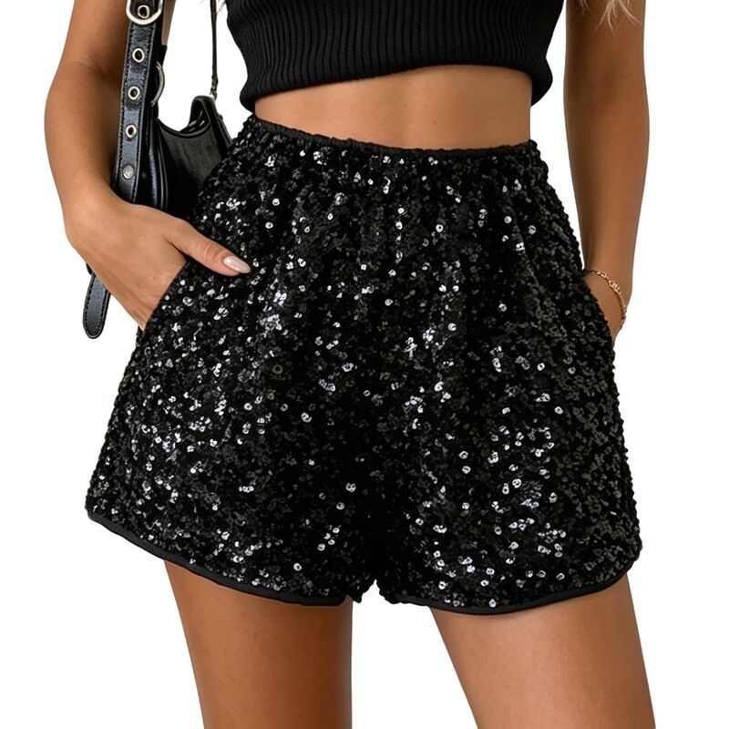 クリアフラワー レディース ボトムス ハーフパンツ・ショーツ ショートパンツ スパンコール ClearFlower Women Elastic Waist Sequin Sparkle Party S 11,005円
