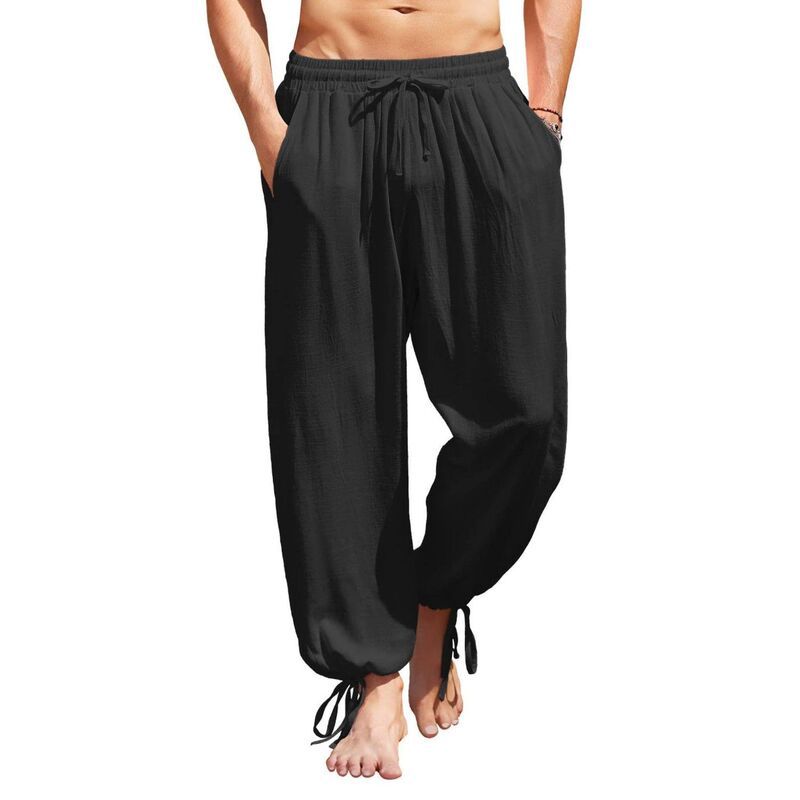 クーファンディ メンズ ボトムス カジュアルパンツ コットン リネン COOFANDY Mens Cotton Linen Pants Elastic Waist Harem Pants Casualその他