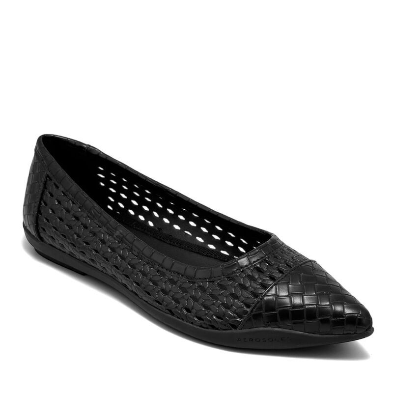 エアロソールズ レディース シューズ サンダル Aerosoles Dala Womens Woven Pointed Toe Ballet Flats Black Weave Faux ブラック 12,935円