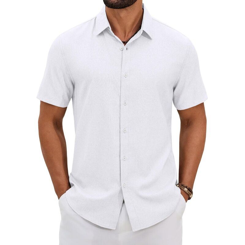 クーファンディ メンズ トップス Tシャツ ボタンダウン リネン COOFANDY Mens Button Down Shirt Short Sleeve Lightweight Casual Sum 8,745円