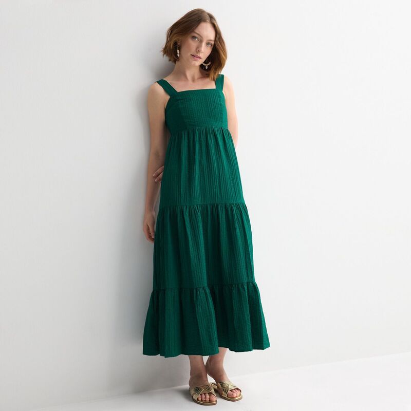 ナインウェスト レディース トップス ワンピース ティアード プチ ミディ Petite Nine West Square Neck Tie red Midi Dresshady Moss 12,195円