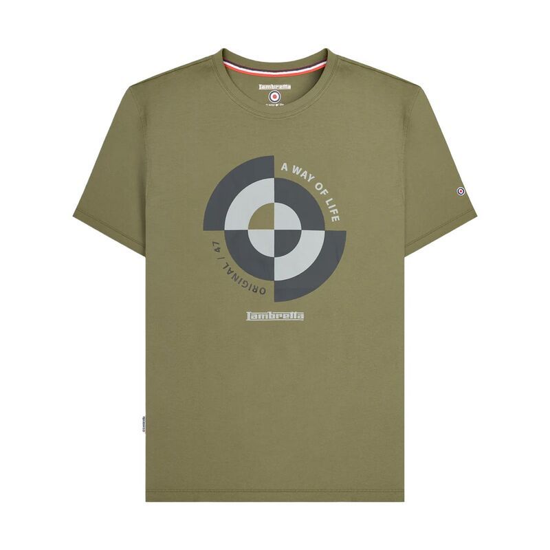 ランブレッタ メンズ トップス Tシャツ トール Lambretta Mens Target Quadrant Big Tall TShirt Khaki カーキ