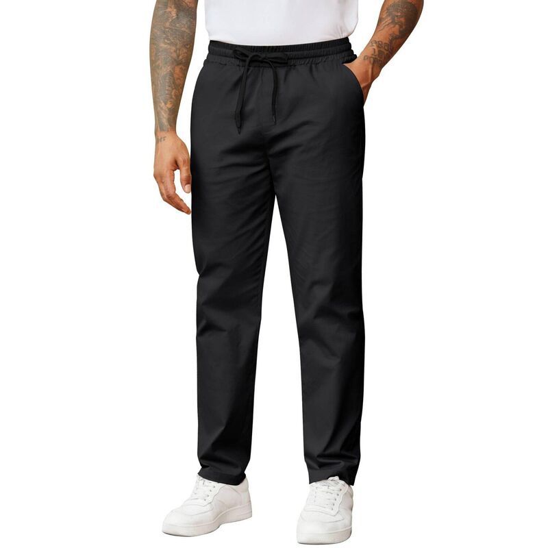 クーファンディ メンズ ボトムス カジュアルパンツ ストレート コットン COOFANDY Men Casual Pants Drawstring Elastic Waist Chino Pantst