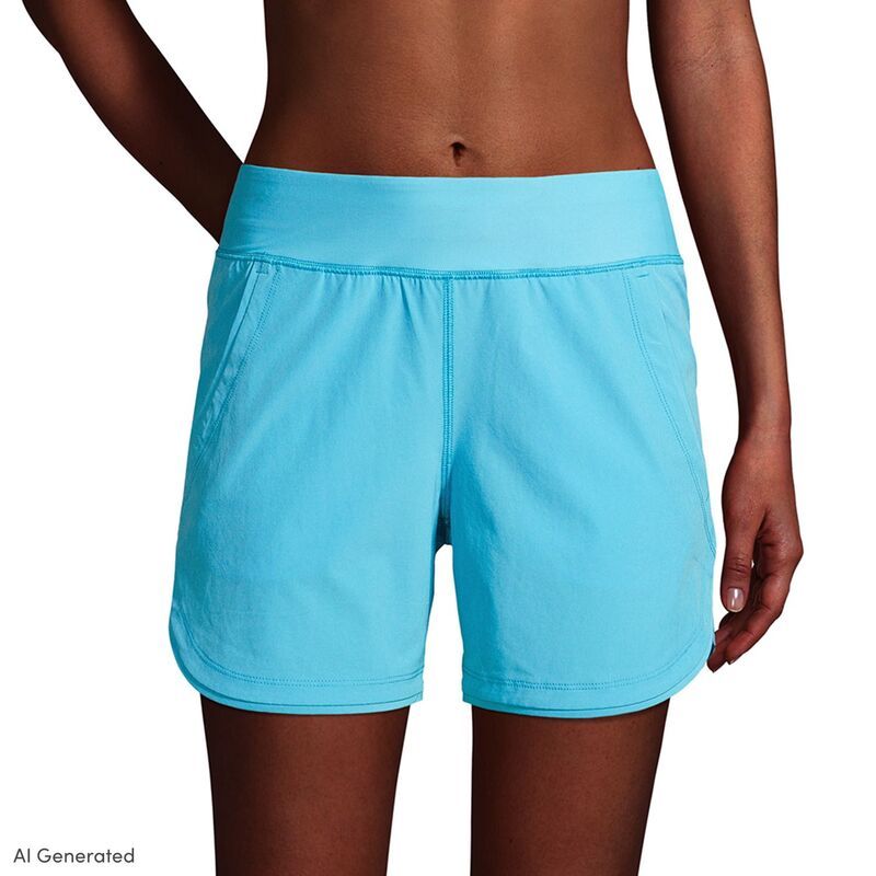 ランズエンド レディース 水着 ボトムスのみ ショートパンツ Womens Lands End 5 Quick Dry Swim Shorts With Panty Turquoise ターコイズ