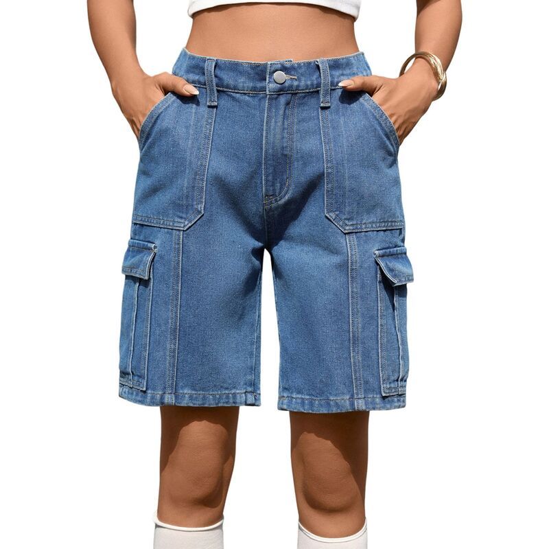セオリア レディース ボトムス デニムパンツ ヴィンテージ ショートパンツ Seoria Womens Cargo Denim Shortsummer Casual Fashion Vintage L