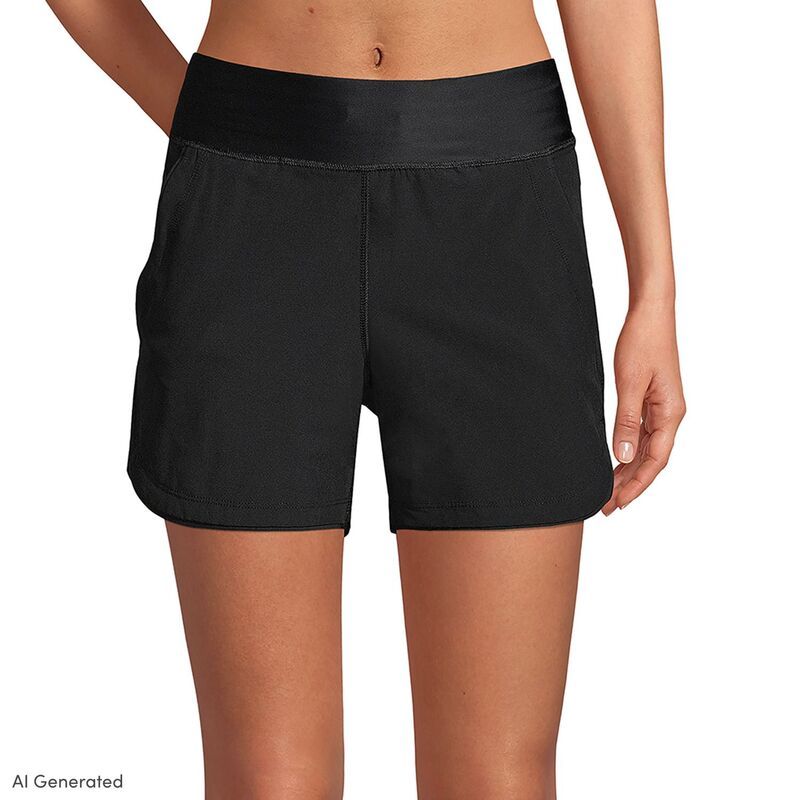 ランズエンド レディース 水着 ボトムスのみ ショートパンツ Womens Lands End 5 Quick Dry Swim Shorts With Panty Black ブラック