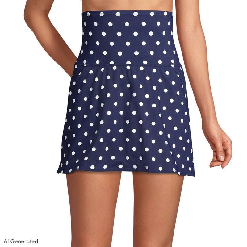 ランズエンド レディース 水着 ボトムスのみ スカート ハイウエスト Womens Lands End Tummy Control Ultra HighWaist Swim Skirt Deep Se