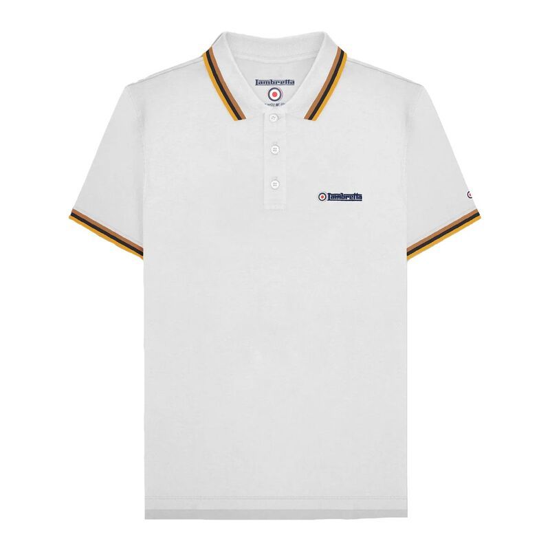 ランブレッタ メンズ トップス Tシャツ ポロシャツ トール Lambretta MensS25 Triple Tipped Big Tall Polo Shirt White Tobacco ホワイ