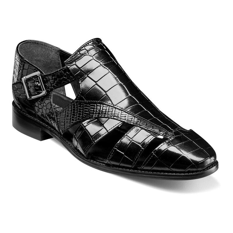 ステイシーアダムス メンズ シューズ サンダル レザー Stacy Adams Calandro Mens Leather Dressandals Black ブラック