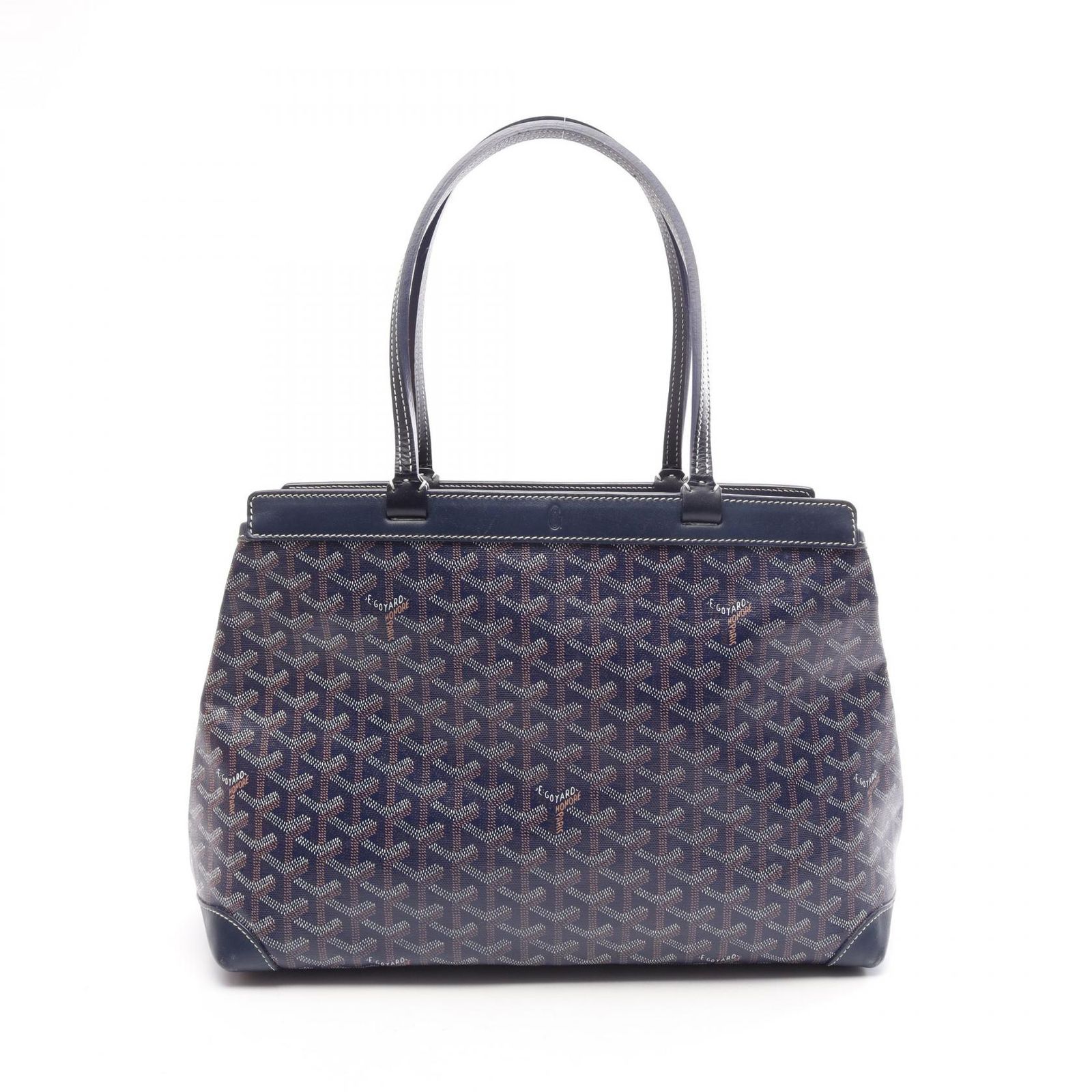 ゴヤール GOYARD トートバッグ ベルシャス ビヨードPM BELBIAPMLTY12CL12P ネイビーブルー PVCコーティングキャンバス レザー ベルシャス ビヨードPM レディース Used A