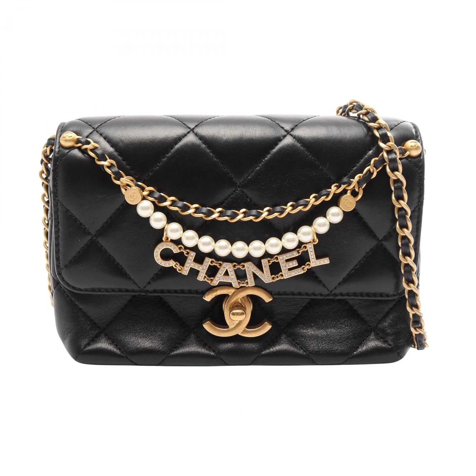 シャネル CHANEL ショルダーバッグ マトラッセ ミニフラップバッグ AS4986 ブラック ラムスキン（羊革） マトラッセ ミニフラップバッグ レディース Used A 369,360円