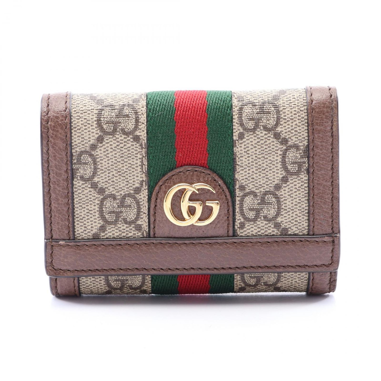 グッチ GUCCI 三つ折り財布 オフィディア GGスプリーム 644334 ベージュ/ブラウン レザー オフィディア 三つ折財布 レディース Used A